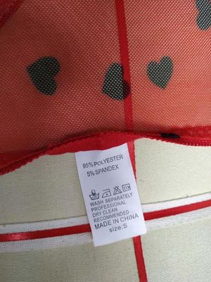 Comfortable Bra And Panty Lingerie Sets Red White 2 Pieces Underwire Heart Printed