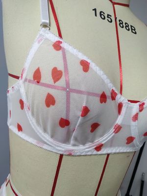 Cute Lingerie Cosplay Underwear Motorcycle Costume Heart Printed Sexy Bra And Thong Bike Set