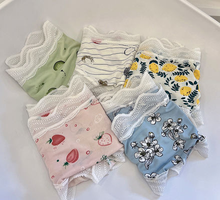 Silk Womens Underwears Teens Cute Fruits Print Elastic Ice Lace Panties Breathable Young Ladies