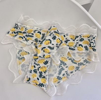 Silk Womens Underwears Teens Cute Fruits Print Elastic Ice Lace Panties Breathable Young Ladies
