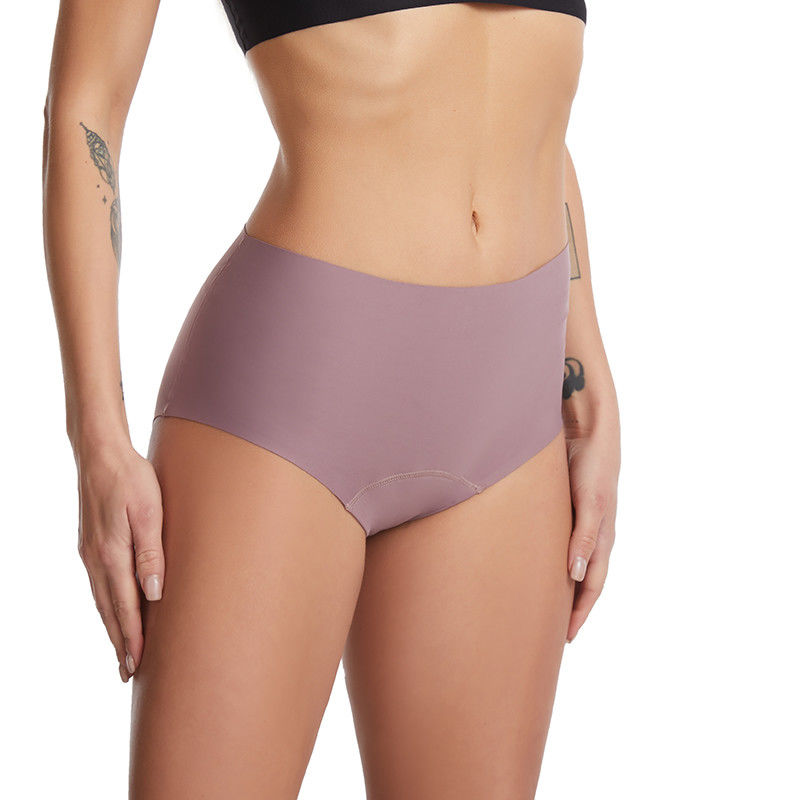 Mid Waist Breathable Period Panties For Teenagers 4 Layers Menstrual Seamless